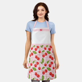 Pink Gingham & Red Cherry Picnic Schürze