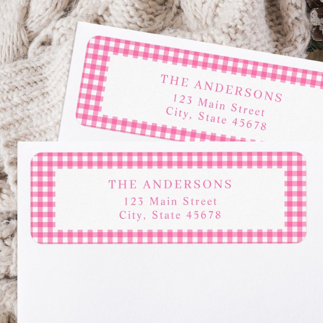 Pink Gingham Return Address (Von Creator hochgeladen)