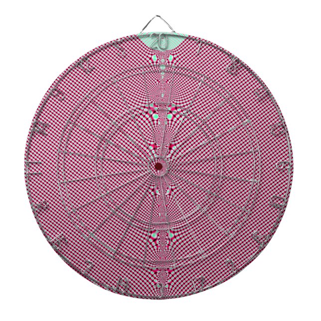 Pink Gingham Shirt Fraktal Dartscheibe (vorne)