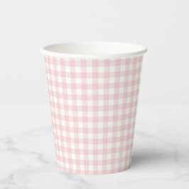 Pink Gingham Spring Birthday Party Pappbecher