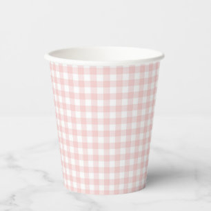 Pink Gingham Spring Birthday Party Pappbecher