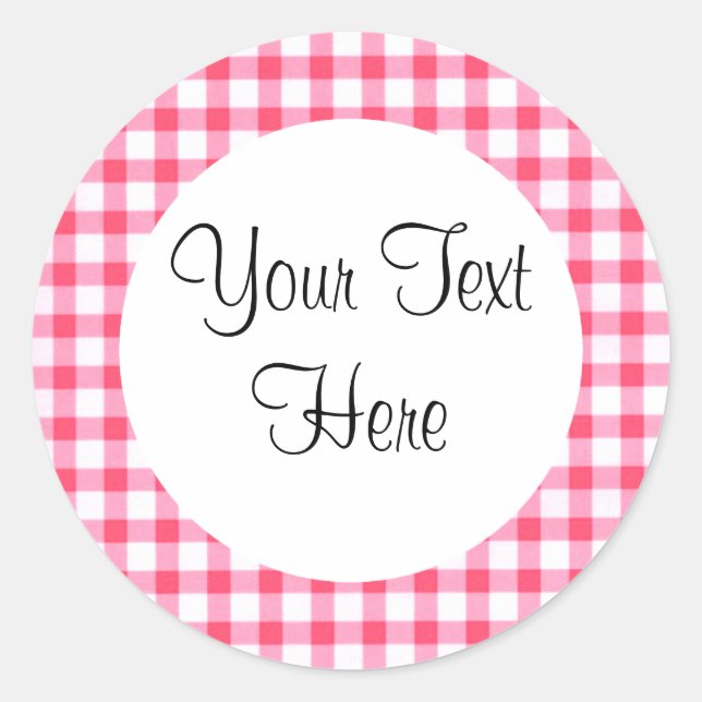 Pink Gingham Sticker (Vorderseite)