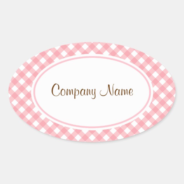 Pink Gingham Stickers (Vorderseite)