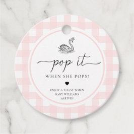 Pink Gingham Swan Pop It Wenn sie Pop Geschenkanhänger