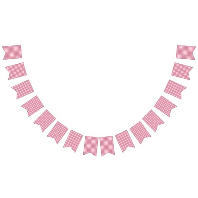 Pink Gingham Sweet One Girl 1st Birthday Party Wimpelkette (Alle)