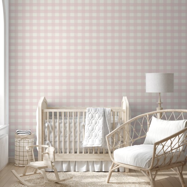 Pink Gingham Tapete (Kinder)