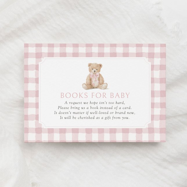 Pink Gingham Teddy Bear Books for Baby Begleitkarte (Von Creator hochgeladen)