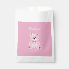 Pink Gingham Teddy Geschenktütchen
