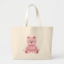 Pink Gingham Teddy Jumbo Stoffbeutel