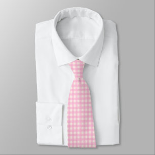 Pink Gingham Teddy Neck Tie Krawatte