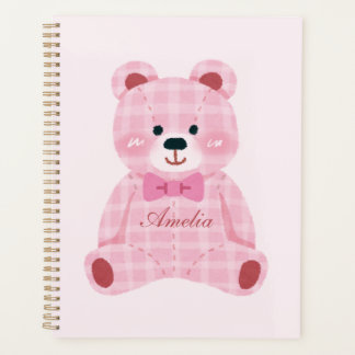 Pink Gingham Teddy Planer