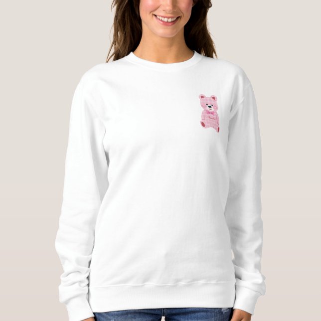 Pink Gingham Teddy Sweatshirt (Vorderseite)
