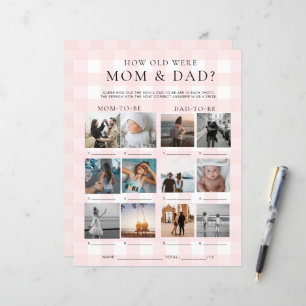 Pink Gingham Wie alt waren Mama und Vater Foto Gam