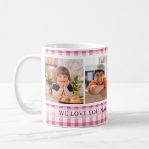 Pink Gingham Wir Liebe You Nana 4 Foto Collage Kaffeetasse
