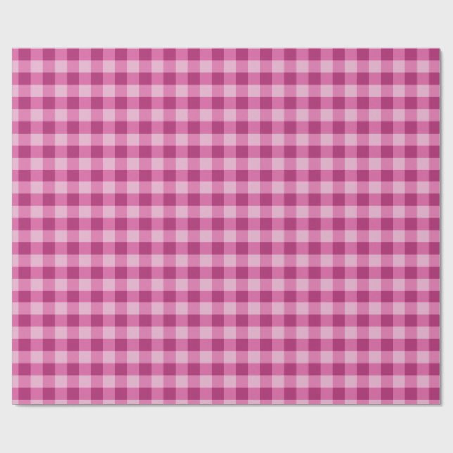Pink Gingham Wrapping Paper Cute Gift Wrap Geschenkpapier (Flach)