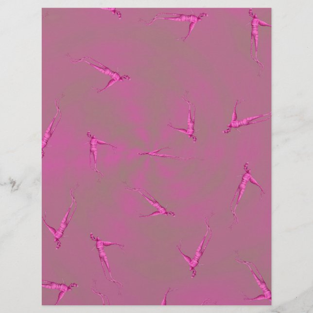 Pink Ginseng Man Bulk Scrapbook Paper Pages Flyer (Vorne)