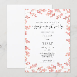 Pink Gipskraut Floral Engagement Partei Einladung