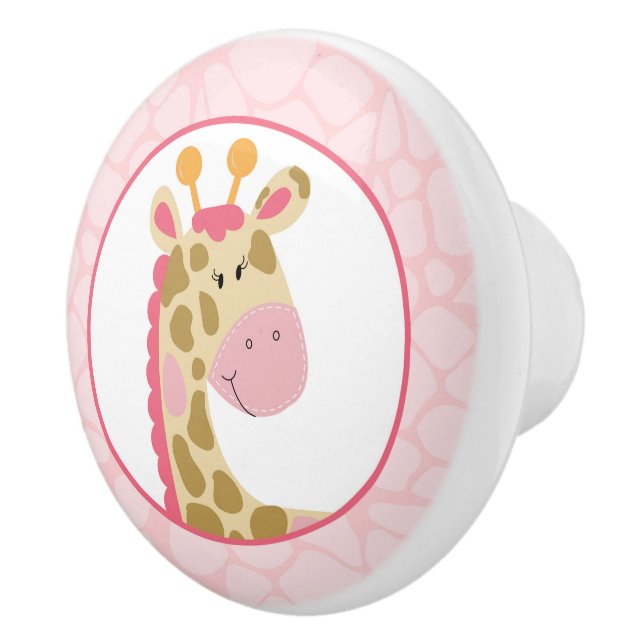Pink Giraffe Baby Kinderzimmer Jungle Niedlich Keramikknauf (Rechts)