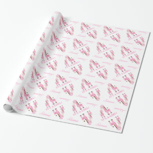 Pink Giraffe Babydusche Wrapping Paper Geschenkpapier