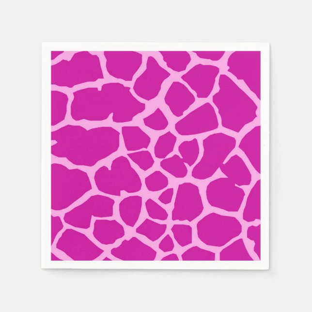 Pink Giraffe Dschungel Glamour Serviette (Vorderseite)