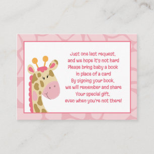 Pink Giraffe Girl Enclosure Book Request Cards Begleitkarte