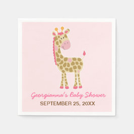 Pink Giraffe individuelle Babydusche Napkin Serviette