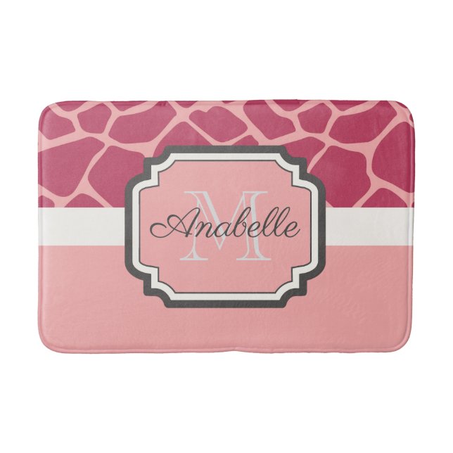 Pink Giraffe Muster Badematte (Vorderseite)