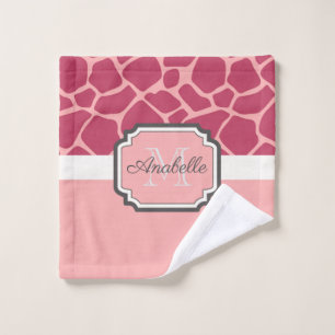 Pink Giraffe Muster Badhandtuch Set