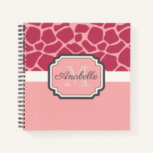Pink Giraffe Muster Notizbuch