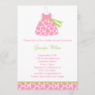 Pink Giraffe Print Baby Dusche Einladung
