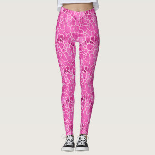 Pink Giraffe Skin Acid Wash Muster Leggings