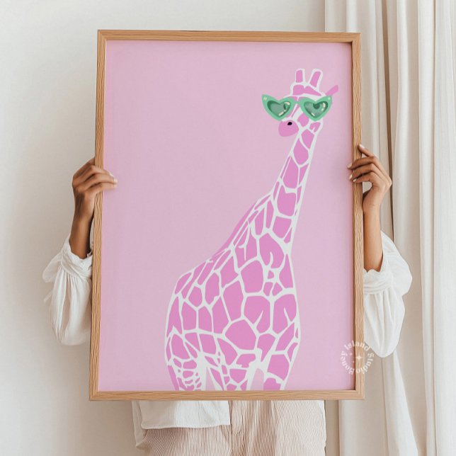 Pink Giraffe Sonnenbrille Mauer - Tierwelt Printwe Poster (Von Creator hochgeladen)
