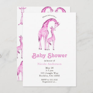 Pink Giraffen Whimsical Baby Dusche Einladung