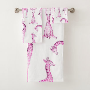 Pink Giraffen Whimsical Mädchen Baby Shower Kinder Badhandtuch Set