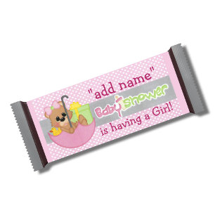 Pink Girl Baby Dusche Candy Bar Wrapper Gefallen Notizblock