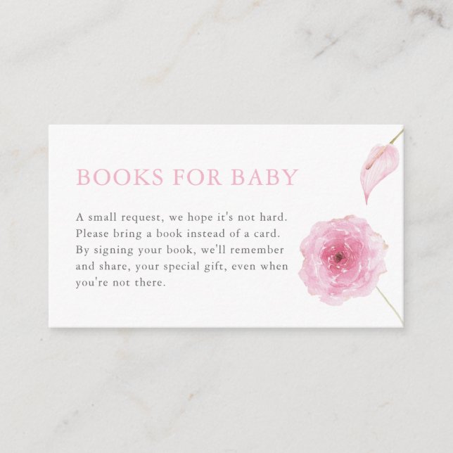 Pink Girl Baby in Bloom Books for Baby Card Begleitkarte (Vorderseite)