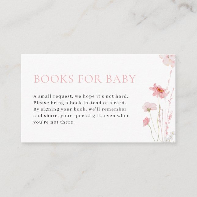 Pink Girl Baby in Bloom Books for Baby Card Begleitkarte (Vorderseite)