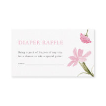 Pink Girl Baby in Bloom Diaper Raffekarte
