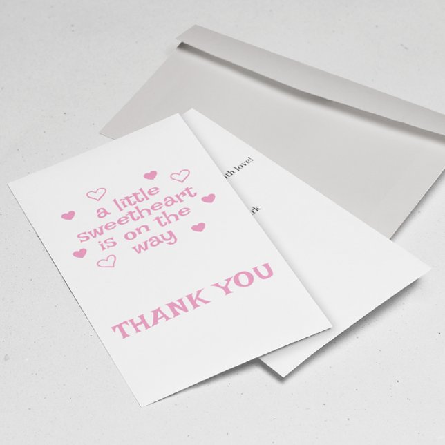 Pink Girl Babydusche Danke, dass du eine Flachkart Dankeskarte (Von Creator hochgeladen)