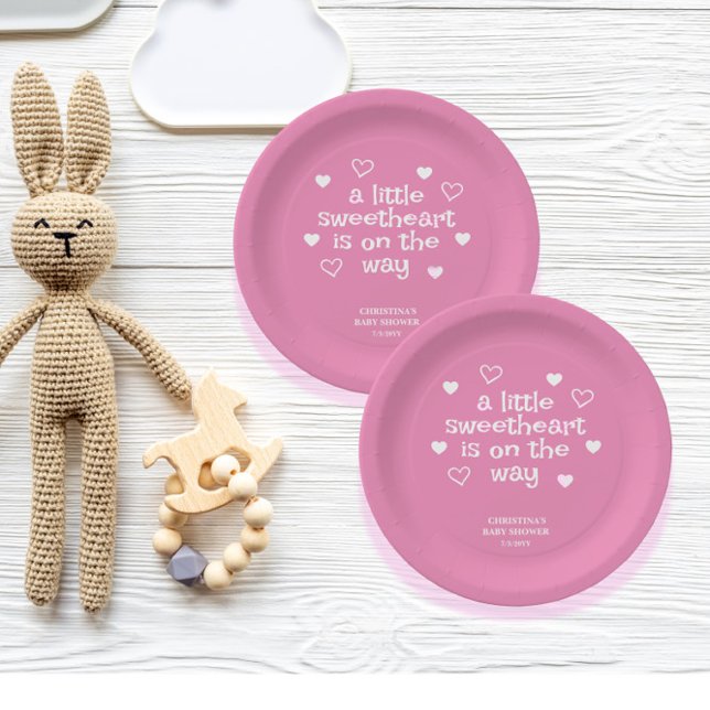 Pink Girl Babydusche Teller (Von Creator hochgeladen)