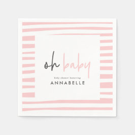 Pink Girl-Babydusche Typografie Modernes Party Serviette