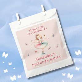 Pink Girl Ballerina Butterflies Geburtstag Vielen Geschenktütchen