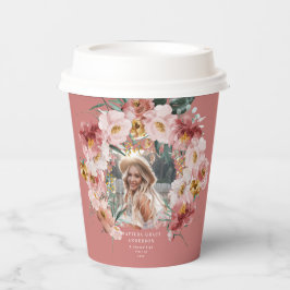 Pink Girl Blues Foto Abschlussfeier Papier Becher