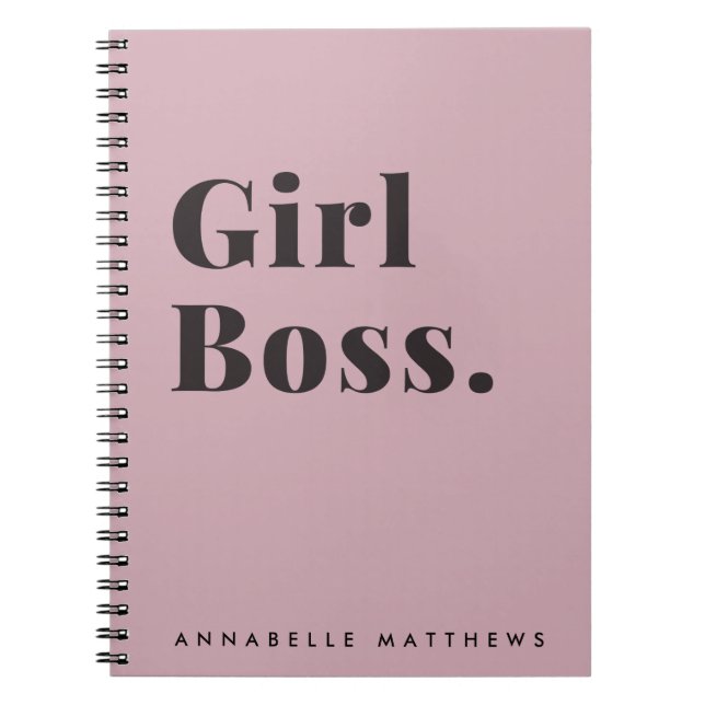 Pink Girl Boss Babe Small Business Eigentümer Note Notizblock (Vorderseite)