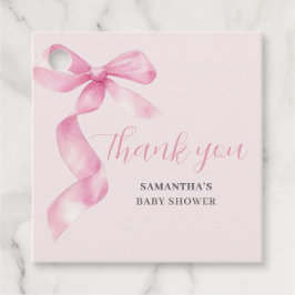 Pink Girl Bow Babydusche Danke Geschenkanhänger