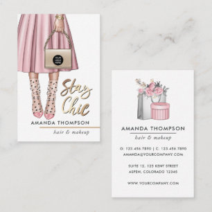 Pink Girl Business Card Visitenkarte