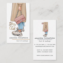 Pink Girl Coffee Chav Business Card Visitenkarte