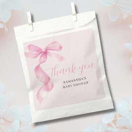 Pink Girl Coquette Bow Babydusche Danke Geschenktütchen