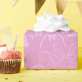 Pink Girl Coquette Pink Bow Baby oder Brautparty Geschenkpapier