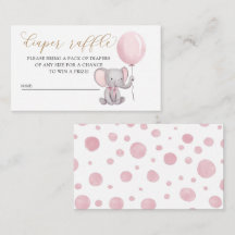 Pink Girl Elephant mit Ballon Diaper Raffel